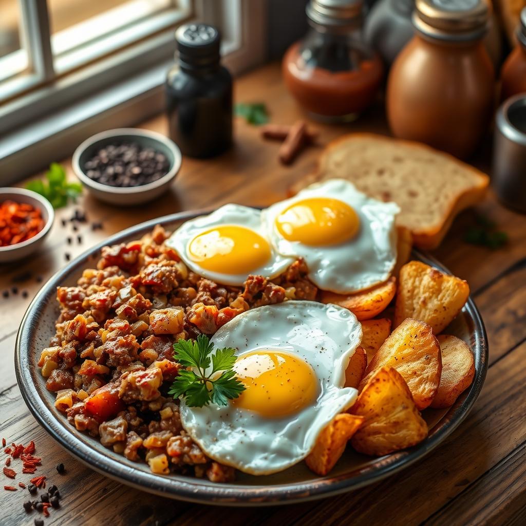 corned beef hash and eggs