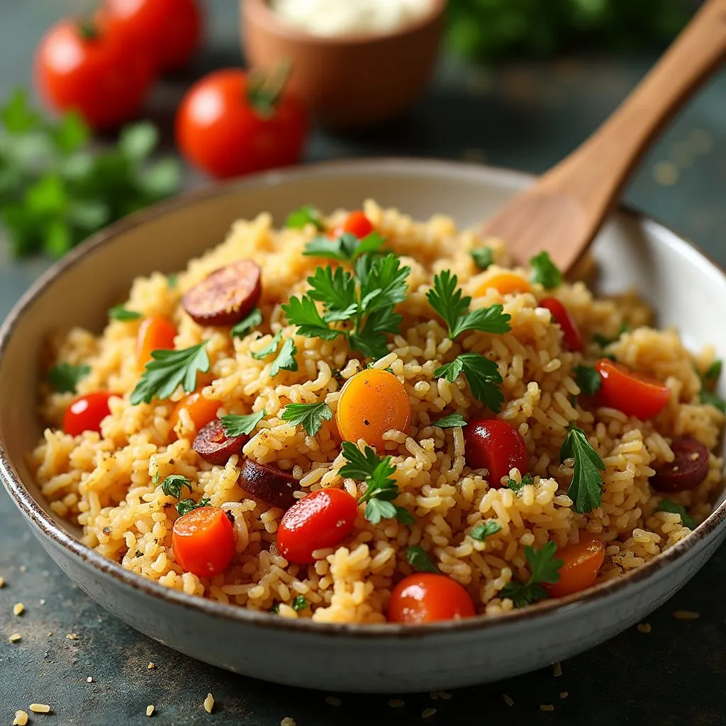 Ethnic Brown Rice with Vegetables Recipe 