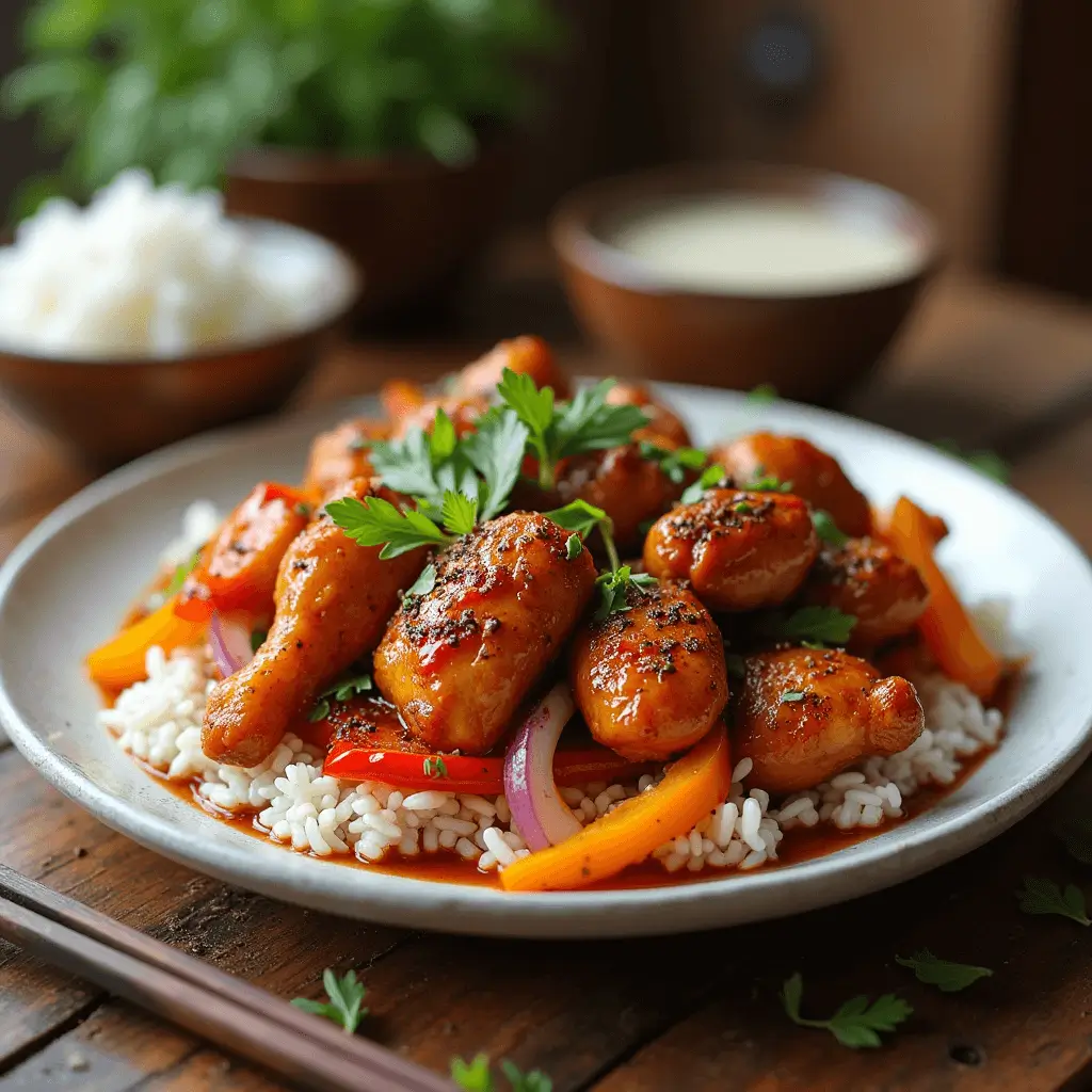 Fresh Ingredients for Black Pepper Chicken Recipe