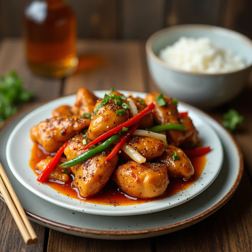 Fresh Ingredients for Black Pepper Chicken Recipe