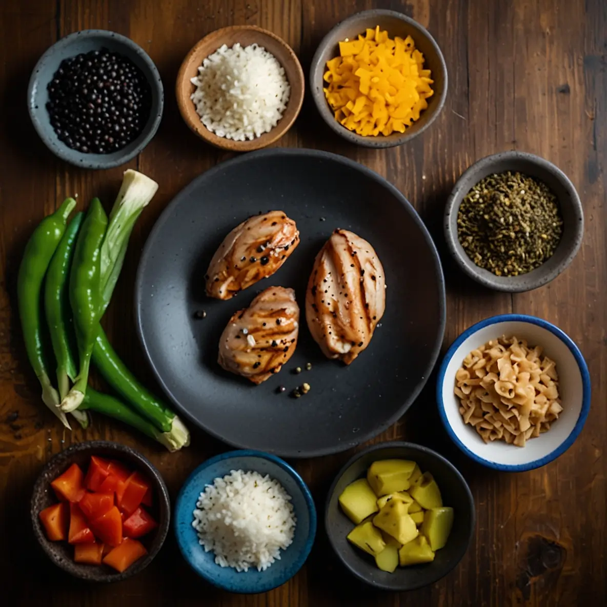 Fresh Ingredients for Black Pepper Chicken Recipe