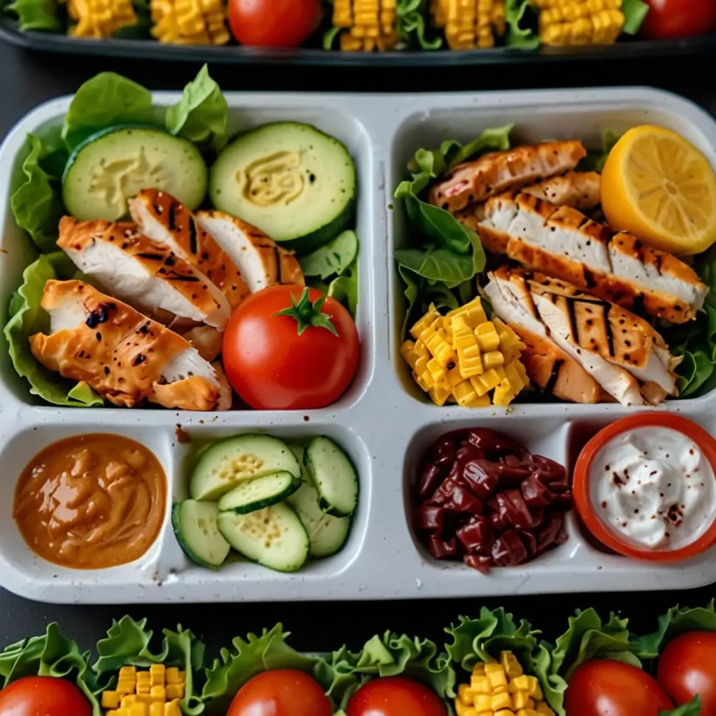 Fresh Burger King Grilled Chicken Salad with vegetables and balsamic vinaigrette dressing