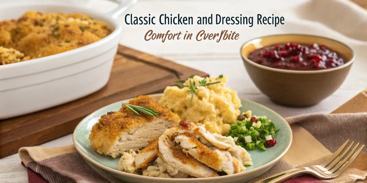 "Classic Chicken and Dressing Recipe - A Comforting Southern Dish