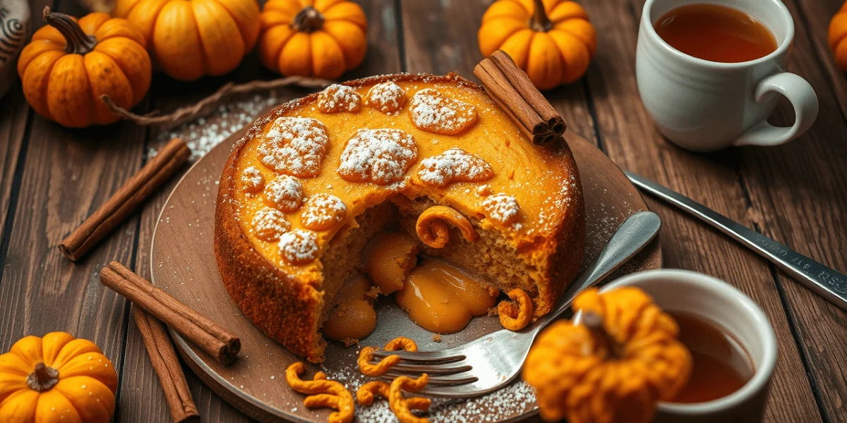 Delicious pumpkin dump cake with a golden topping and creamy pumpkin filling, perfect for fall