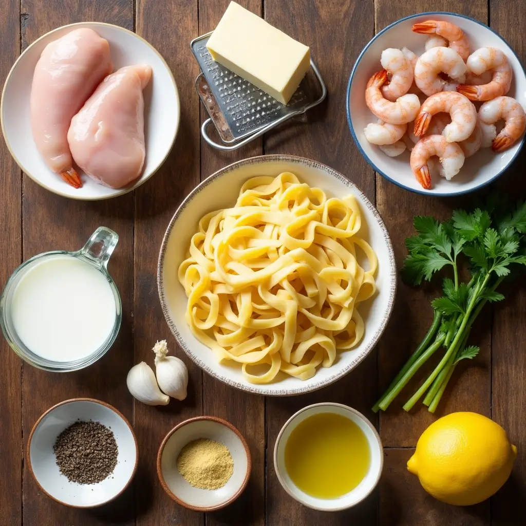 Chicken and Shrimp Alfredo