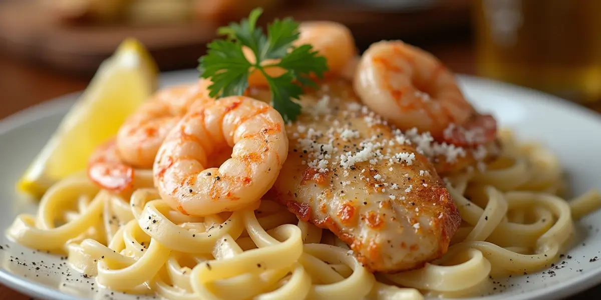 Chicken and Shrimp Alfredo