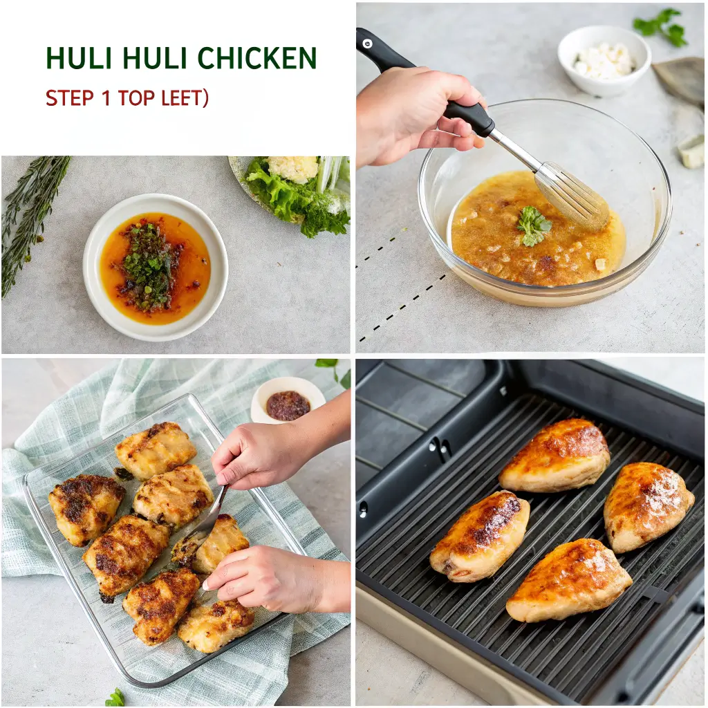 Golden-brown Hawaiian Huli Huli chicken pieces with glossy teriyaki-style sauce