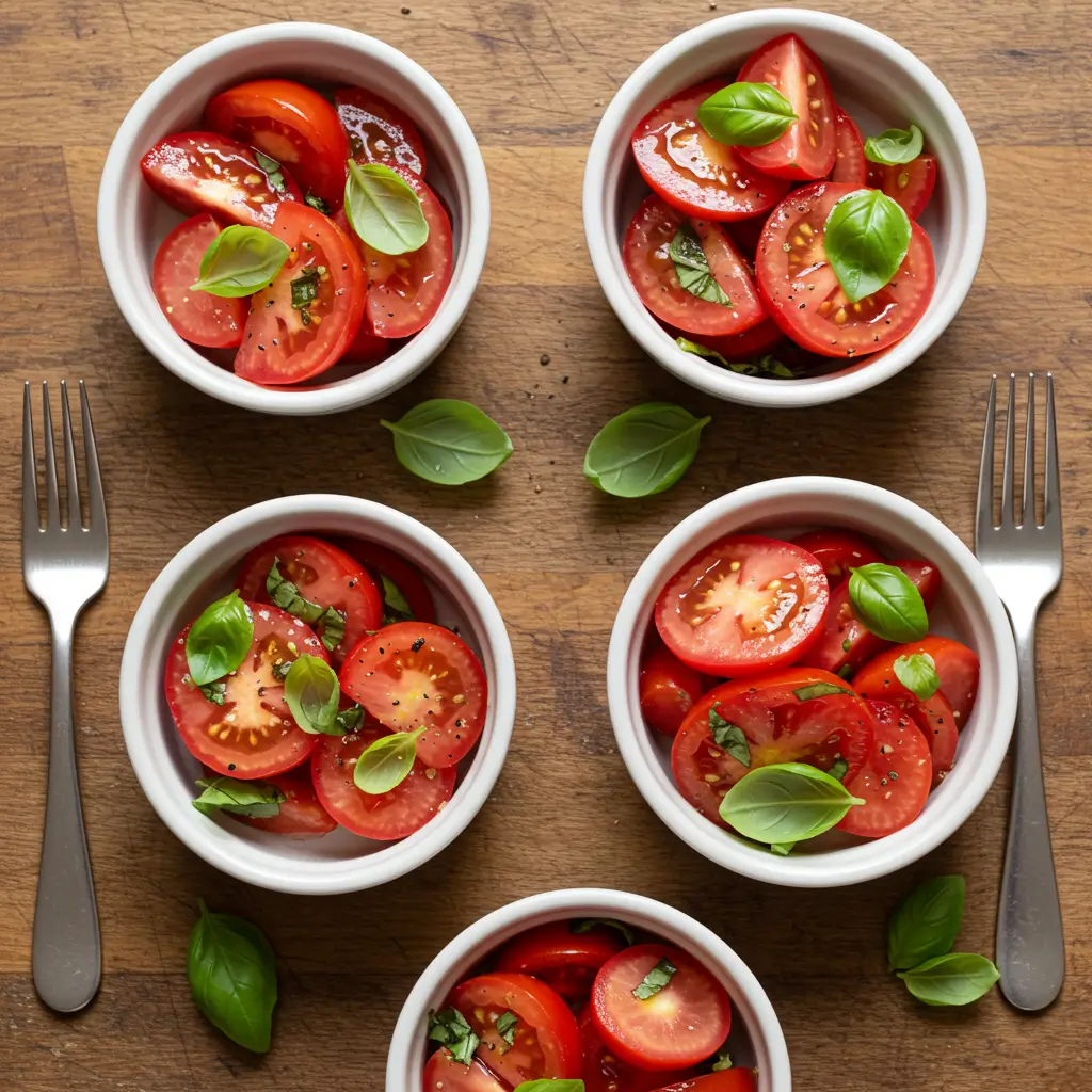 Fresh Tomato Basil Salad with Olive Oil & Sea Salt