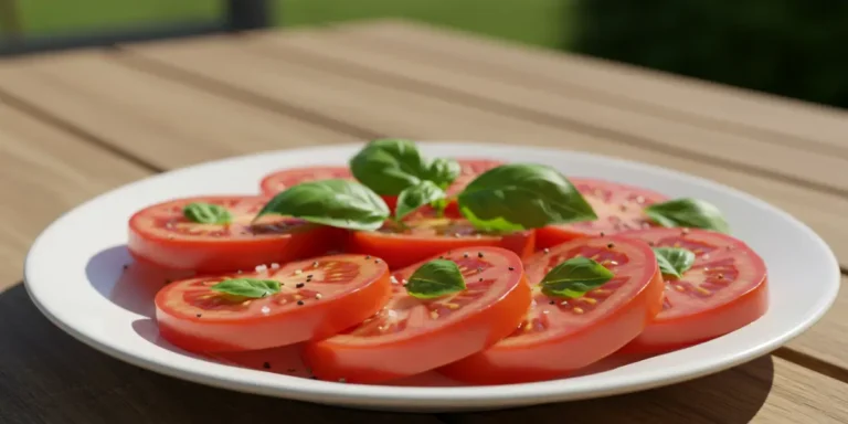 Fresh Tomato Basil Salad with Olive Oil & Sea Salt
