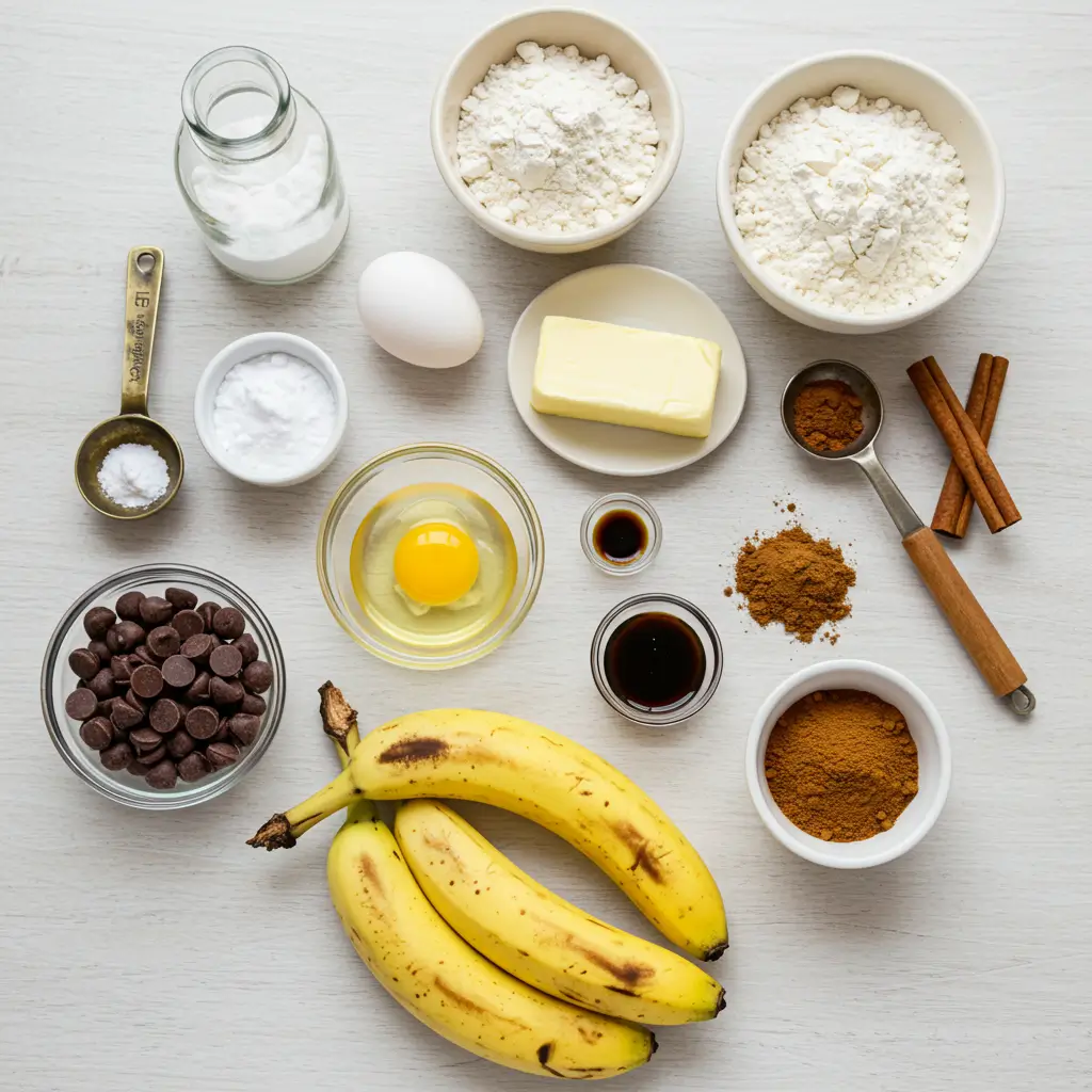 Freshly baked, moist chocolate chip banana bread with gooey chocolate chips