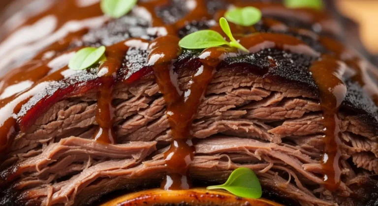 Plated beef short ribs with rich sauce, mashed potatoes, and roasted vegetables garnished with fresh rosemary and thyme, ready to serve.